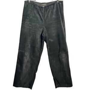 Equestrian‎ Sz L Vintage Pig Suede Pull On Elastic Waist Pants Black Made in USA